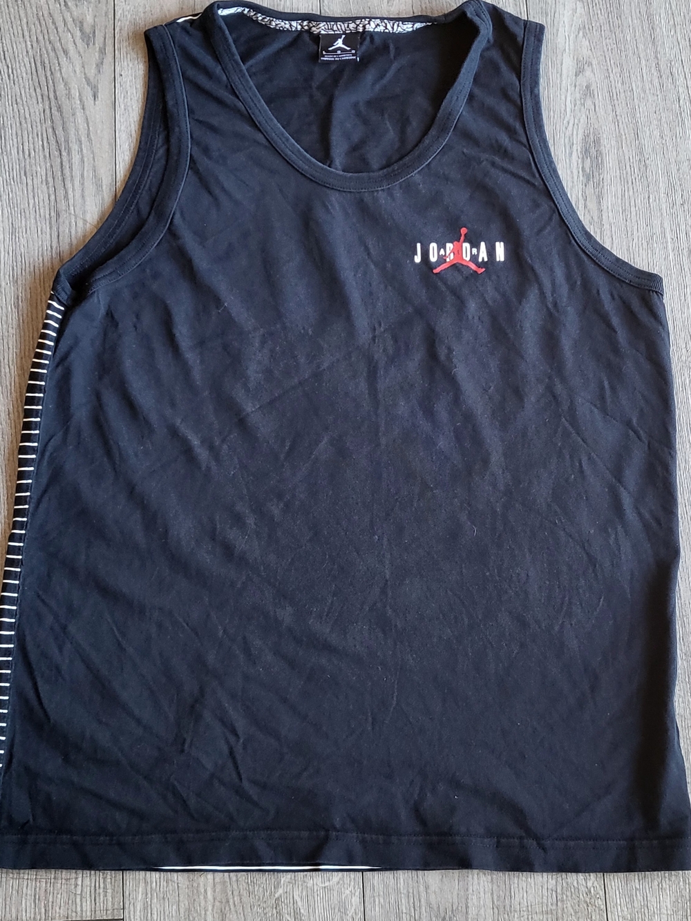 Nike Air Jordan AJVI Gradient Tank Top Black Pinstripe Jumpman Men's Men's L
